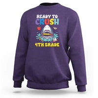 Shark Ready To Crush 4th Grade Sweatshirt First Day of School - Wonder Print Shop