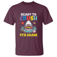 Shark Ready To Crush 4th Grade T Shirt First Day of School - Wonder Print Shop