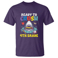 Shark Ready To Crush 4th Grade T Shirt First Day of School - Wonder Print Shop