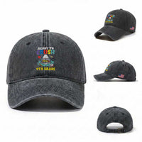 Shark Ready To Crush 4th Grade Washed Cotton Baseball Cap Cool Boys First Day of School Gift