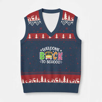 Welcome Back to School Bus Driver V-Neck Knit Sweater Vest First Day for School Gifts