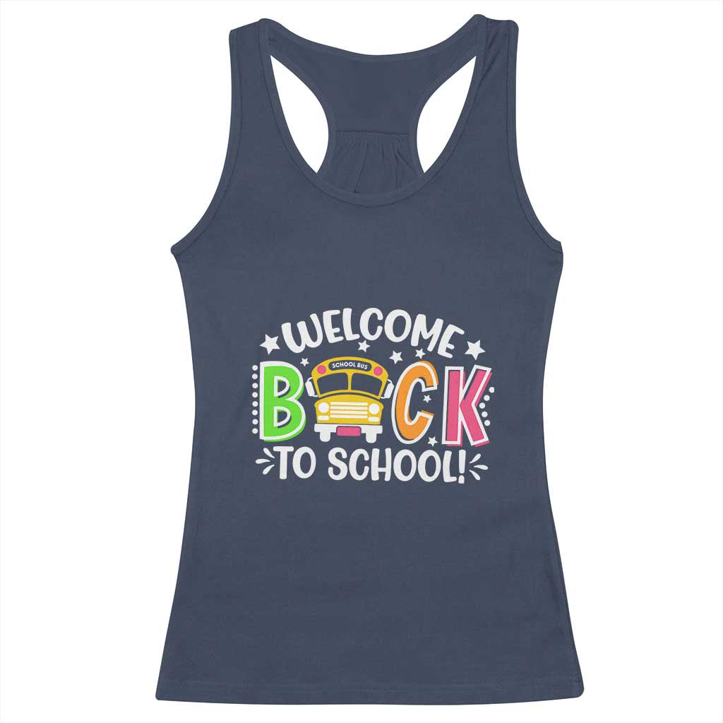 Welcome Back to School Bus Driver Racerback Tank Top First Day for School Gifts