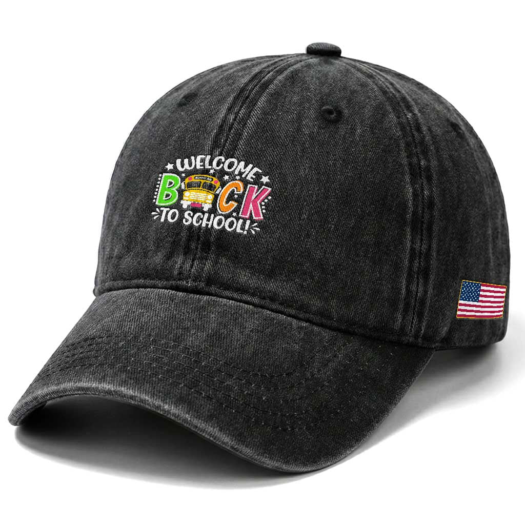 Welcome Back to School Bus Driver Washed Cotton Baseball Cap First Day for School Gifts