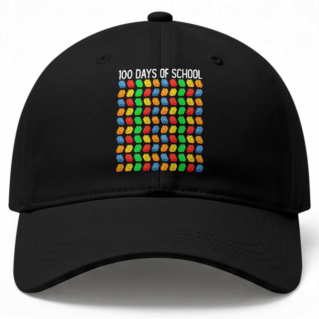 Master Builder 100 Days of School Baseball Cap Funny Toy Building Blocks Gift