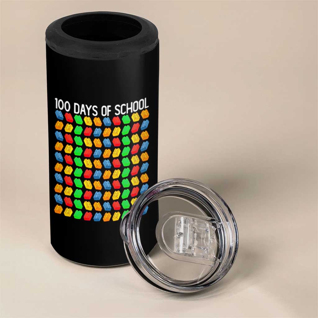 Master Builder 100 Days of School 4 in 1 Can Cooler Tumbler Funny Toy Building Blocks Gift