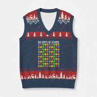 Master Builder 100 Days of School V-Neck Knit Sweater Vest Funny Toy Building Blocks Gift