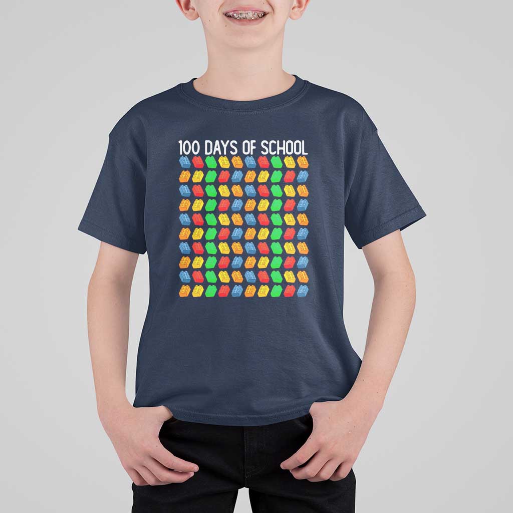 Funny 100 Days of School T Shirt For Kid Master Builder Building Blocks