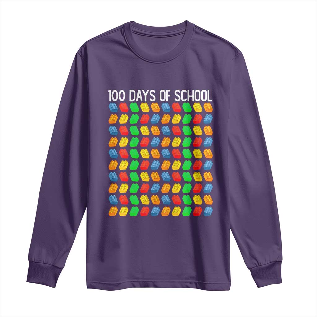 Master Builder 100 Days of School Long Sleeve Shirt Funny Toy Building Blocks Gift