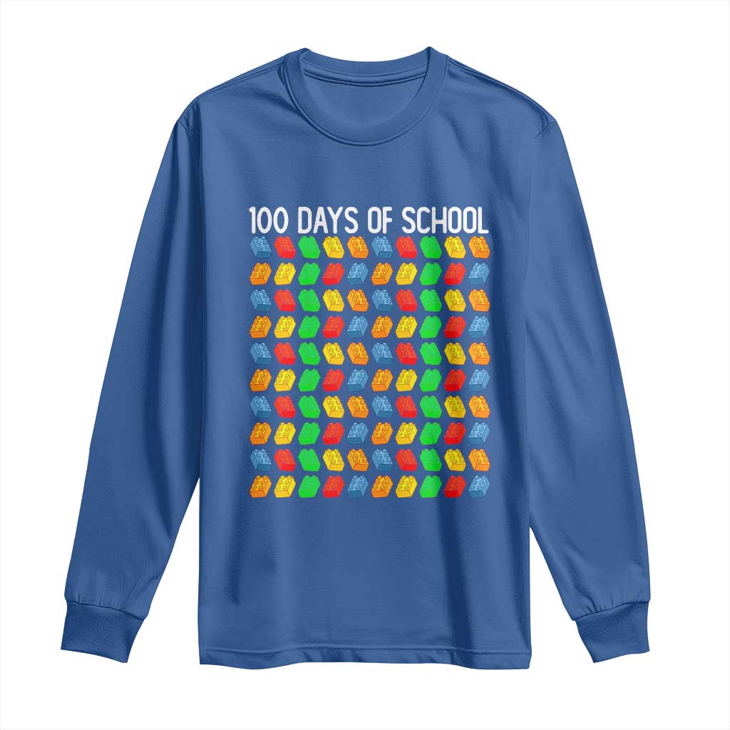 Master Builder 100 Days of School Long Sleeve Shirt Funny Toy Building Blocks Gift