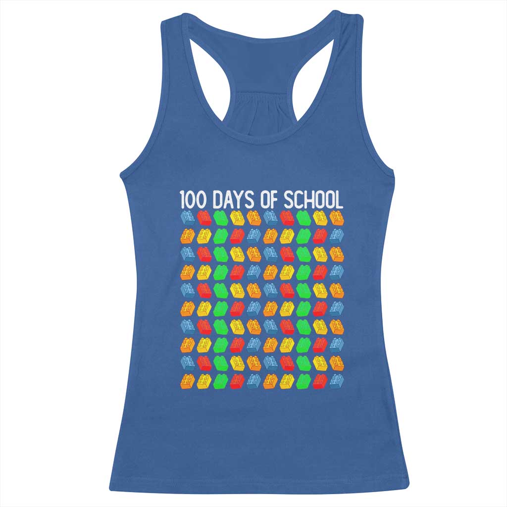 Master Builder 100 Days of School Racerback Tank Top Funny Toy Building Blocks Gift