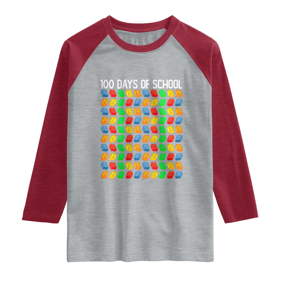 Master Builder 100 Days of School Raglan Shirt Funny Toy Building Blocks Gift