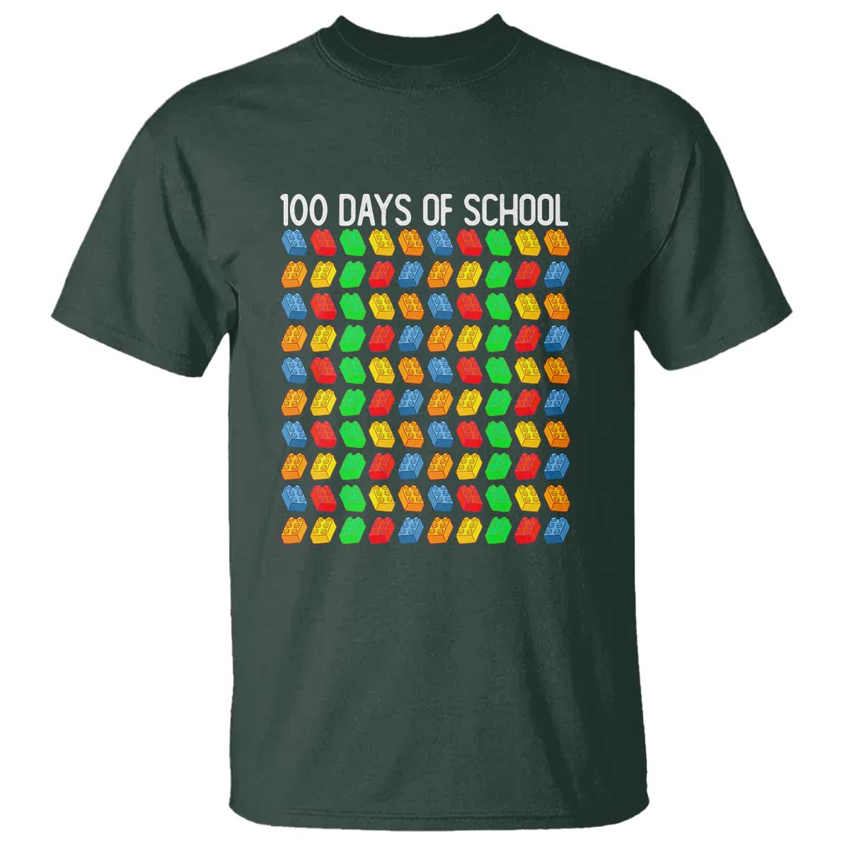 Funny 100 Days of School T Shirt Master Builder Building Blocks - Wonder Print Shop
