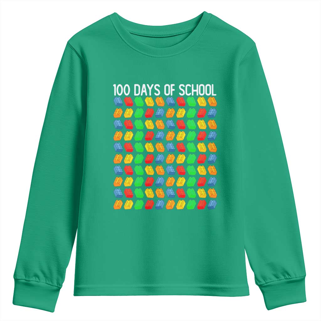 Master Builder 100 Days of School Youth Sweatshirt Funny Toy Building Blocks Gift
