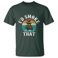 Funny Retro BBQ Party Smoker Chef Dad Gift - I'd Smoke That T Shirt - Wonder Print Shop