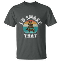 Funny Retro BBQ Party Smoker Chef Dad Gift - I'd Smoke That T Shirt - Wonder Print Shop
