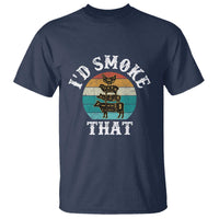 Funny Retro BBQ Party Smoker Chef Dad Gift - I'd Smoke That T Shirt - Wonder Print Shop
