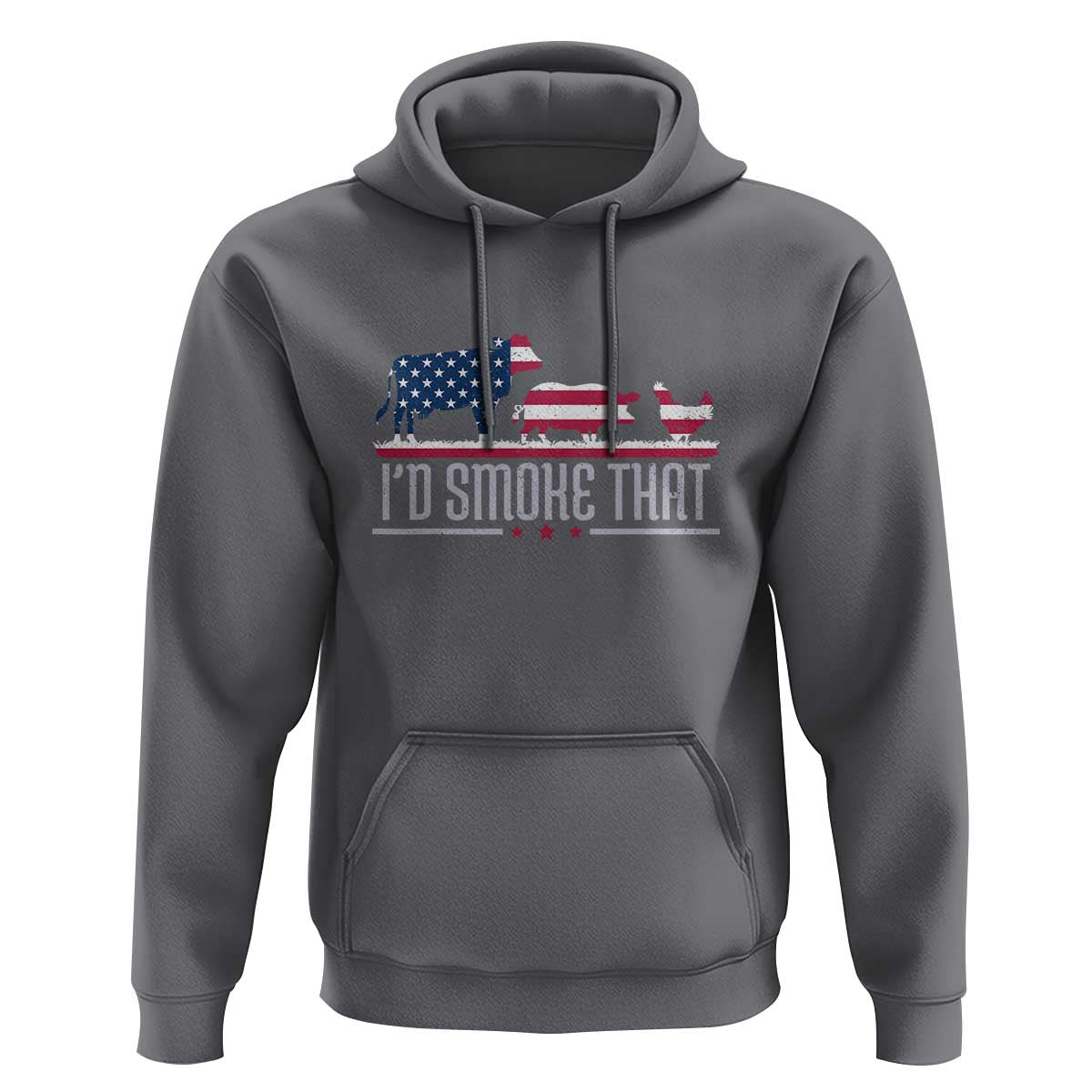 4th July I'd Smoke That Patriot BBQ Barbeque Cook Chef Hoodie - Wonder Print Shop