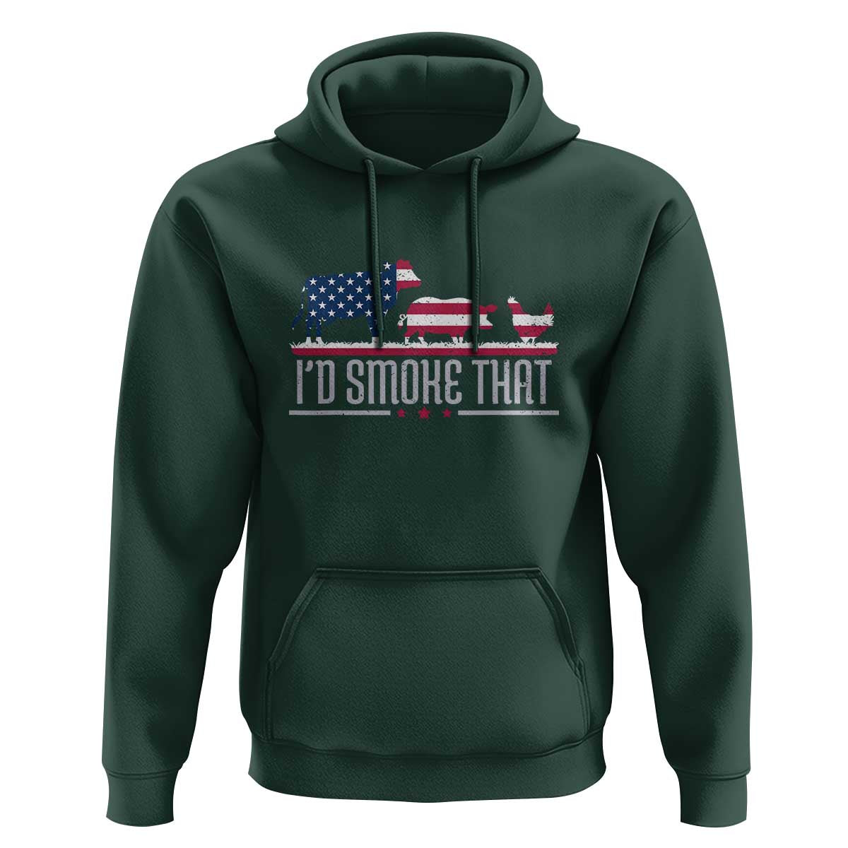 4th July I'd Smoke That Patriot BBQ Barbeque Cook Chef Hoodie - Wonder Print Shop