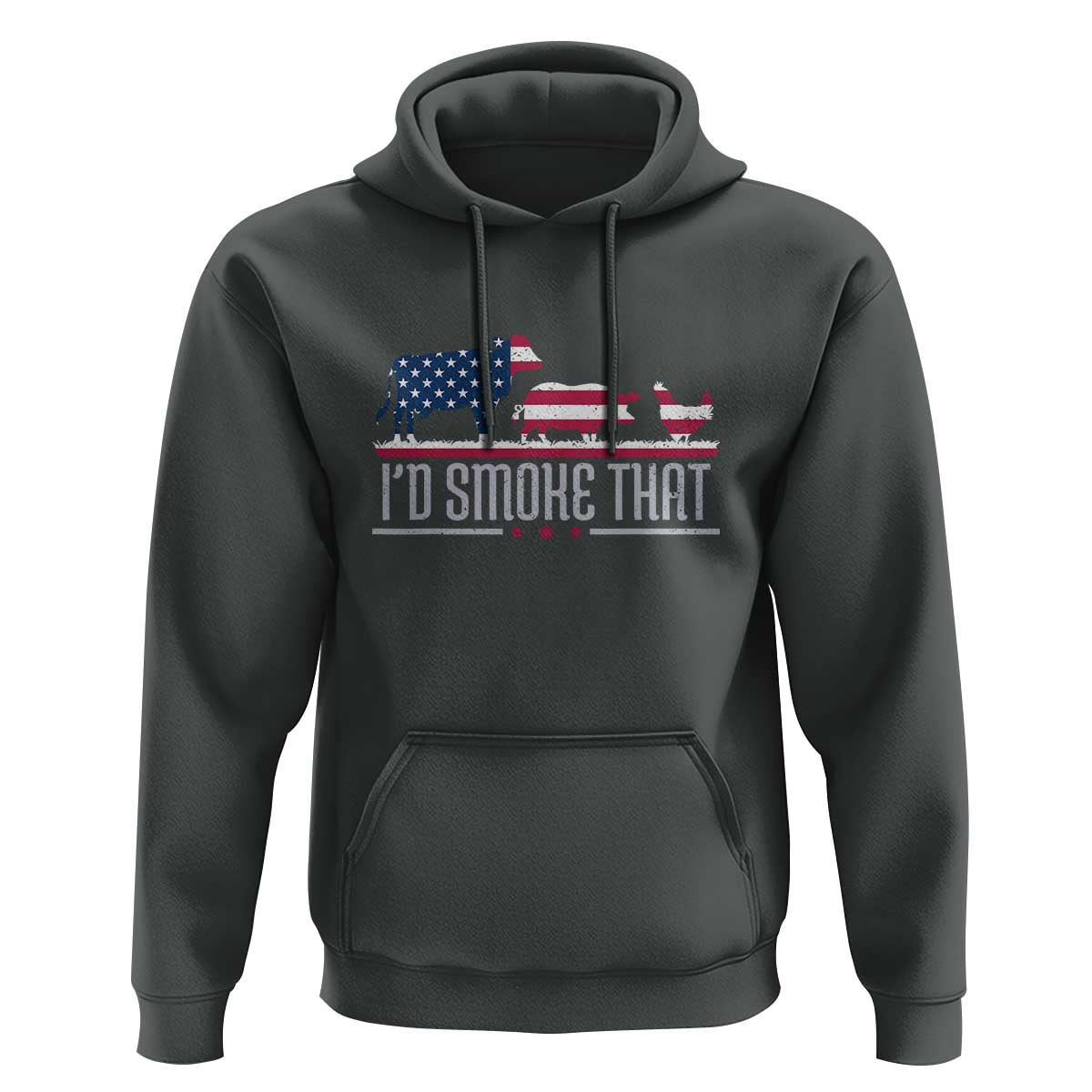 4th July I'd Smoke That Patriot BBQ Barbeque Cook Chef Hoodie - Wonder Print Shop