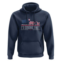 4th July I'd Smoke That Patriot BBQ Barbeque Cook Chef Hoodie - Wonder Print Shop