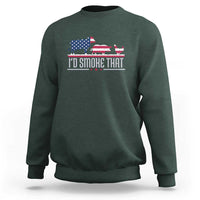 4th July I'd Smoke That Patriot BBQ Barbeque Cook Chef Sweatshirt - Wonder Print Shop