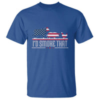 4th July I'd Smoke That Patriot BBQ Barbeque Cook Chef T Shirt - Wonder Print Shop