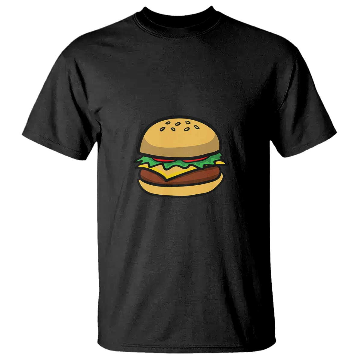 Hamburger Cheese BBQ T Shirt Cheeseburger Emoticon - Wonder Print Shop