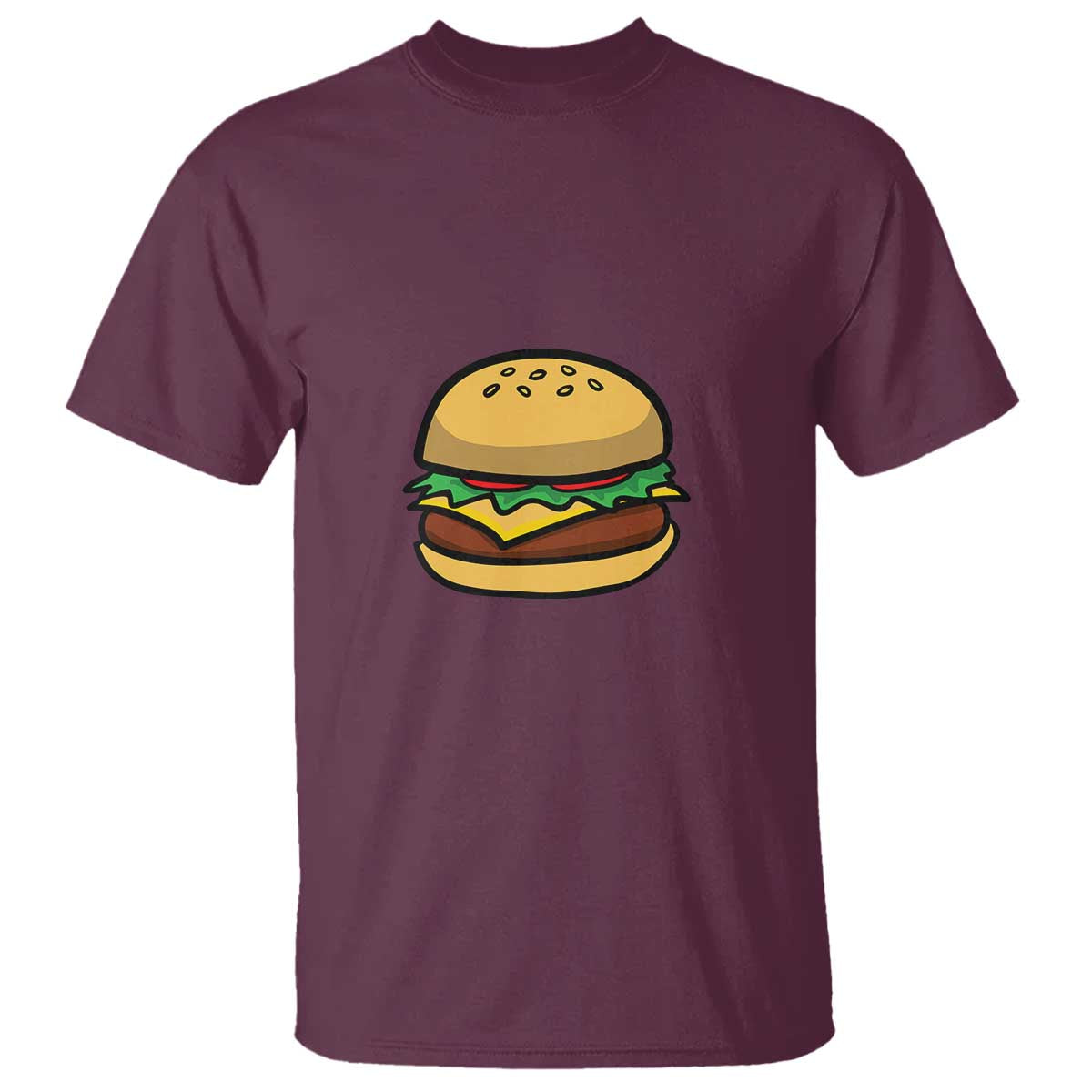 Hamburger Cheese BBQ T Shirt Cheeseburger Emoticon - Wonder Print Shop