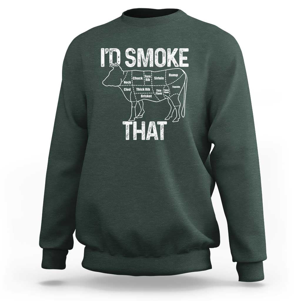 Chef Butcher Smoke Funny Sweatshirt BBQ Grilling Gift, Comfortable Cotton Tee, Humor Design - Wonder Print Shop