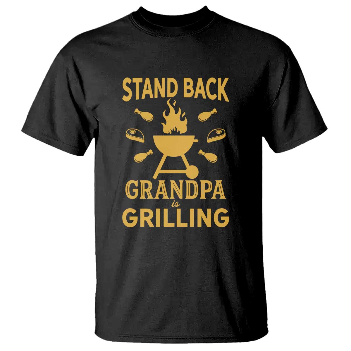 Mens Funny Grandpa Grilling T Shirt Stand Back BBQ Tee, Fathers Day Gift, Comfortable Cotton - Wonder Print Shop