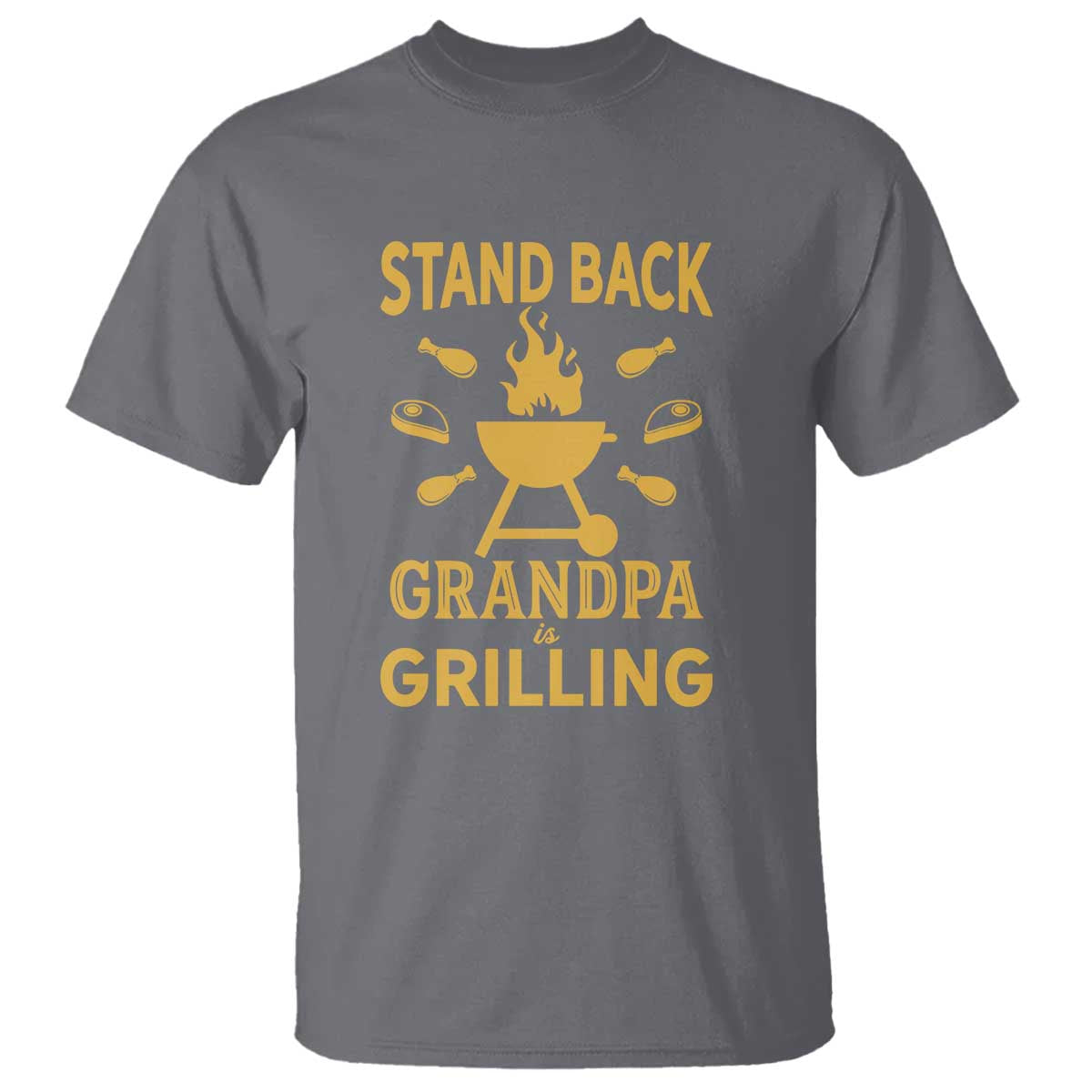 Mens Funny Grandpa Grilling T Shirt Stand Back BBQ Tee, Fathers Day Gift, Comfortable Cotton - Wonder Print Shop