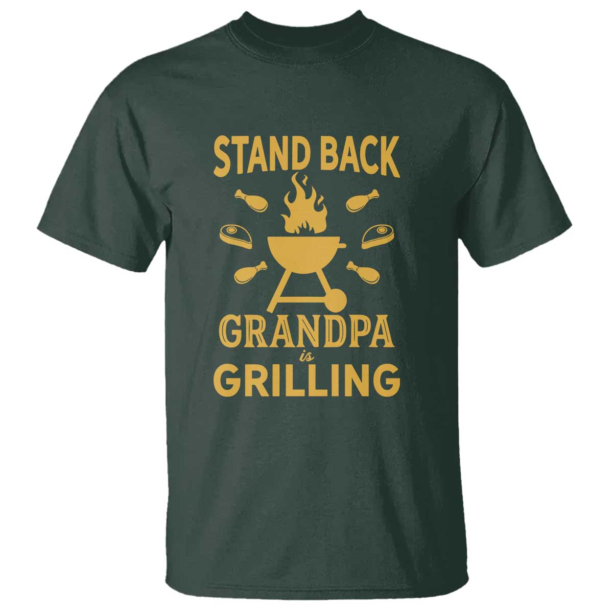 Mens Funny Grandpa Grilling T Shirt Stand Back BBQ Tee, Fathers Day Gift, Comfortable Cotton - Wonder Print Shop