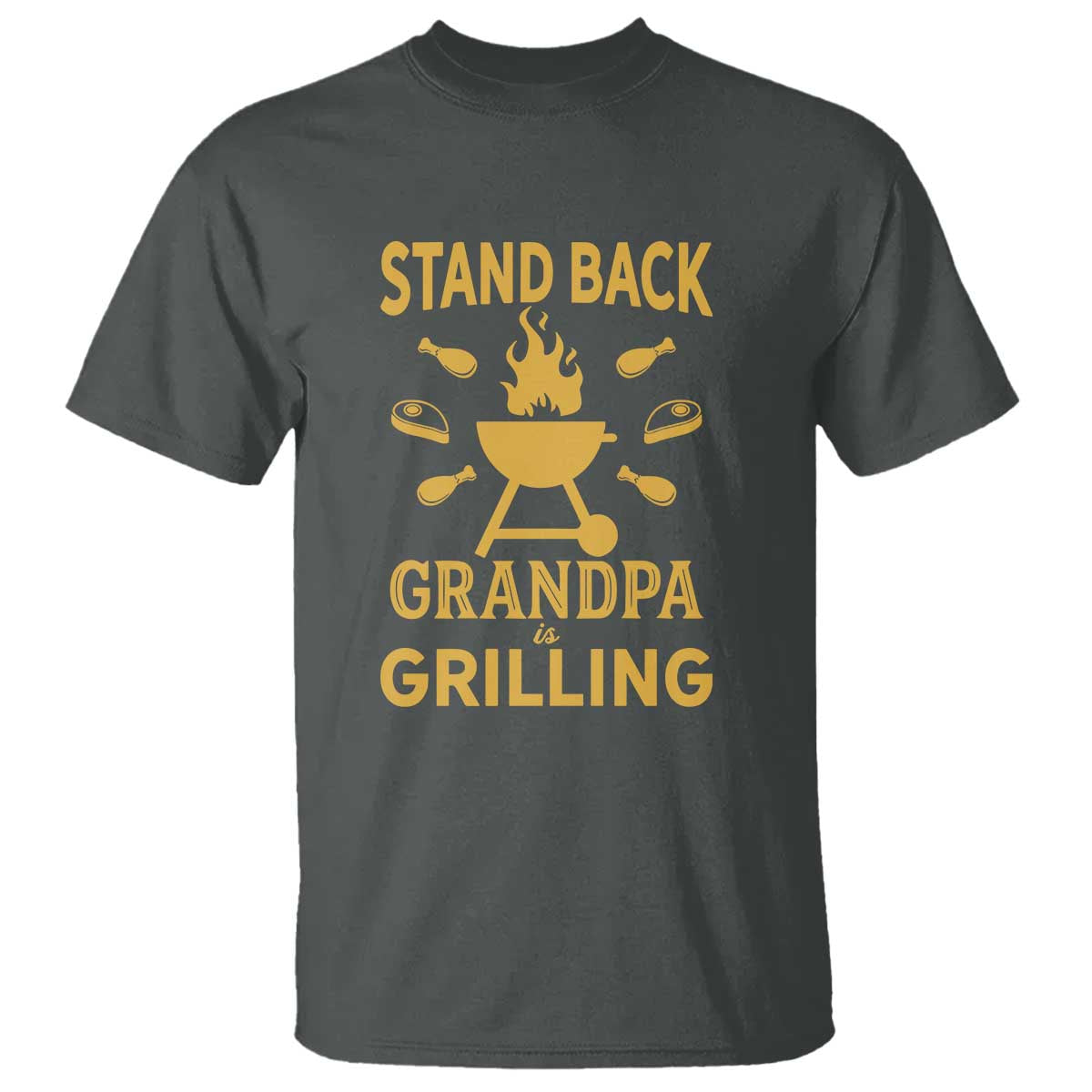 Mens Funny Grandpa Grilling T Shirt Stand Back BBQ Tee, Fathers Day Gift, Comfortable Cotton - Wonder Print Shop