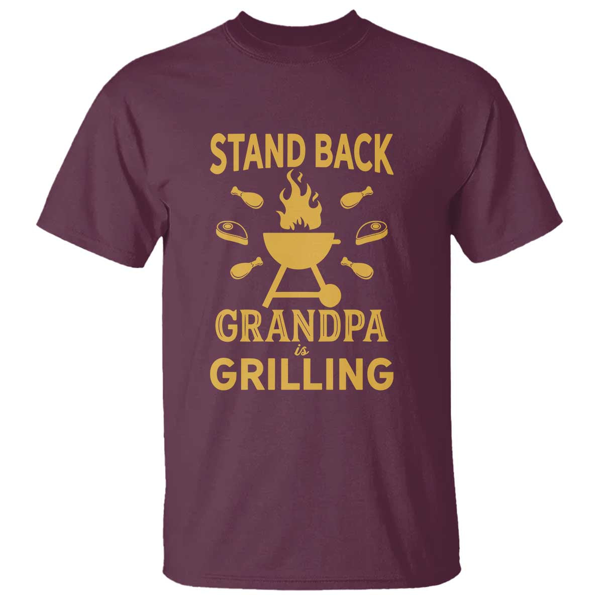 Mens Funny Grandpa Grilling T Shirt Stand Back BBQ Tee, Fathers Day Gift, Comfortable Cotton - Wonder Print Shop
