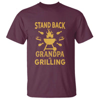 Mens Funny Grandpa Grilling T Shirt Stand Back BBQ Tee, Fathers Day Gift, Comfortable Cotton - Wonder Print Shop