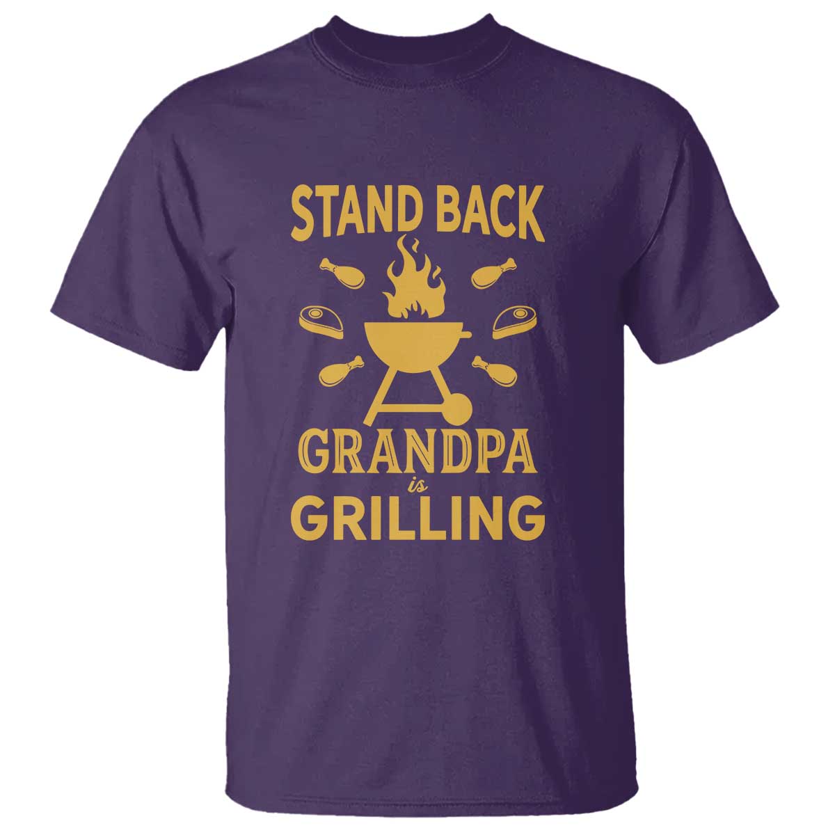 Mens Funny Grandpa Grilling T Shirt Stand Back BBQ Tee, Fathers Day Gift, Comfortable Cotton - Wonder Print Shop