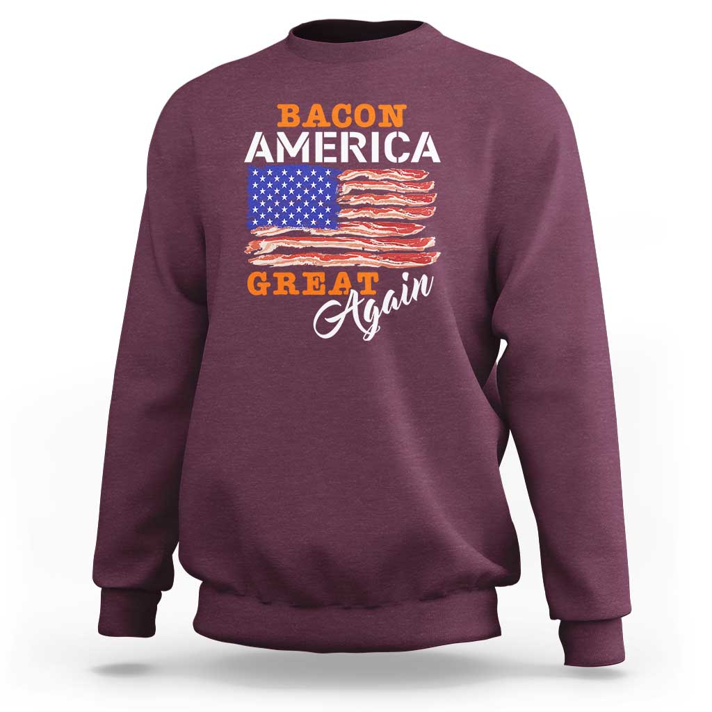 2024 BBQ Sweatshirt Bacon America Great AgainFunny Barbecue - Wonder Print Shop