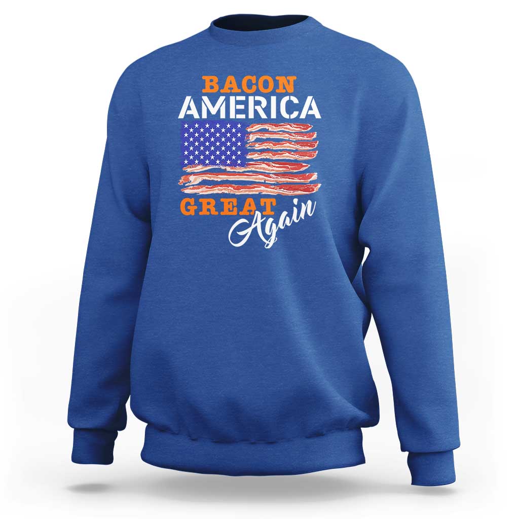 2024 BBQ Sweatshirt Bacon America Great AgainFunny Barbecue - Wonder Print Shop