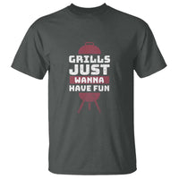 Grilling BBQ T Shirt Funny Grills Just Wanna Have Fun Distressed - Wonder Print Shop