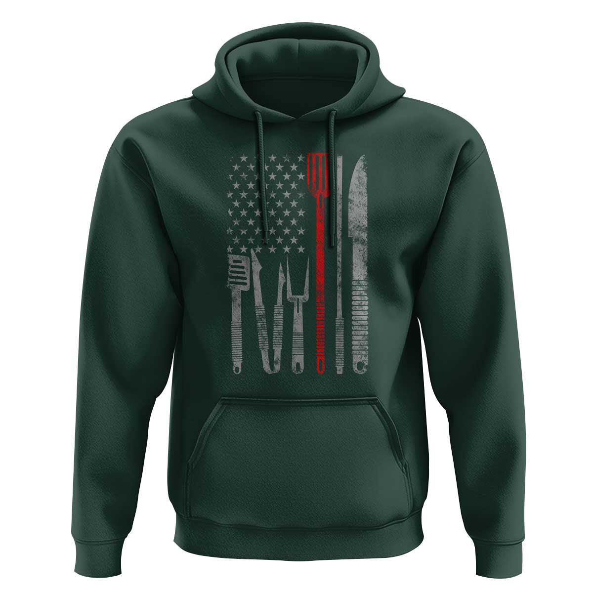 Thin Red Line USA Flag Hoodie BBQ Grill Cooking Chef Gift - Wonder Print Shop