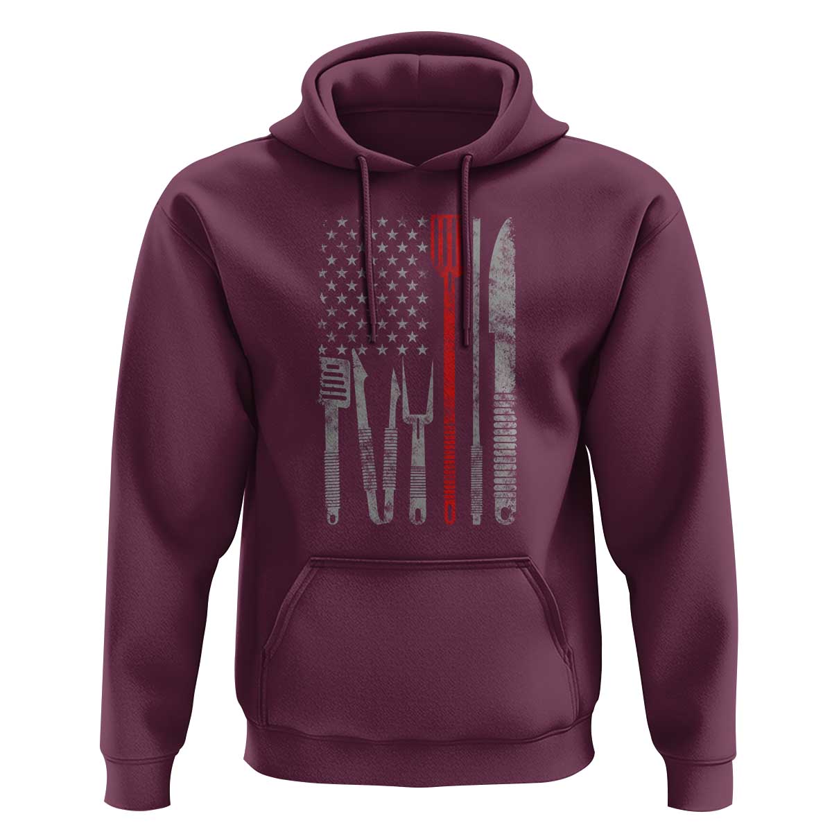 Thin Red Line USA Flag Hoodie BBQ Grill Cooking Chef Gift - Wonder Print Shop