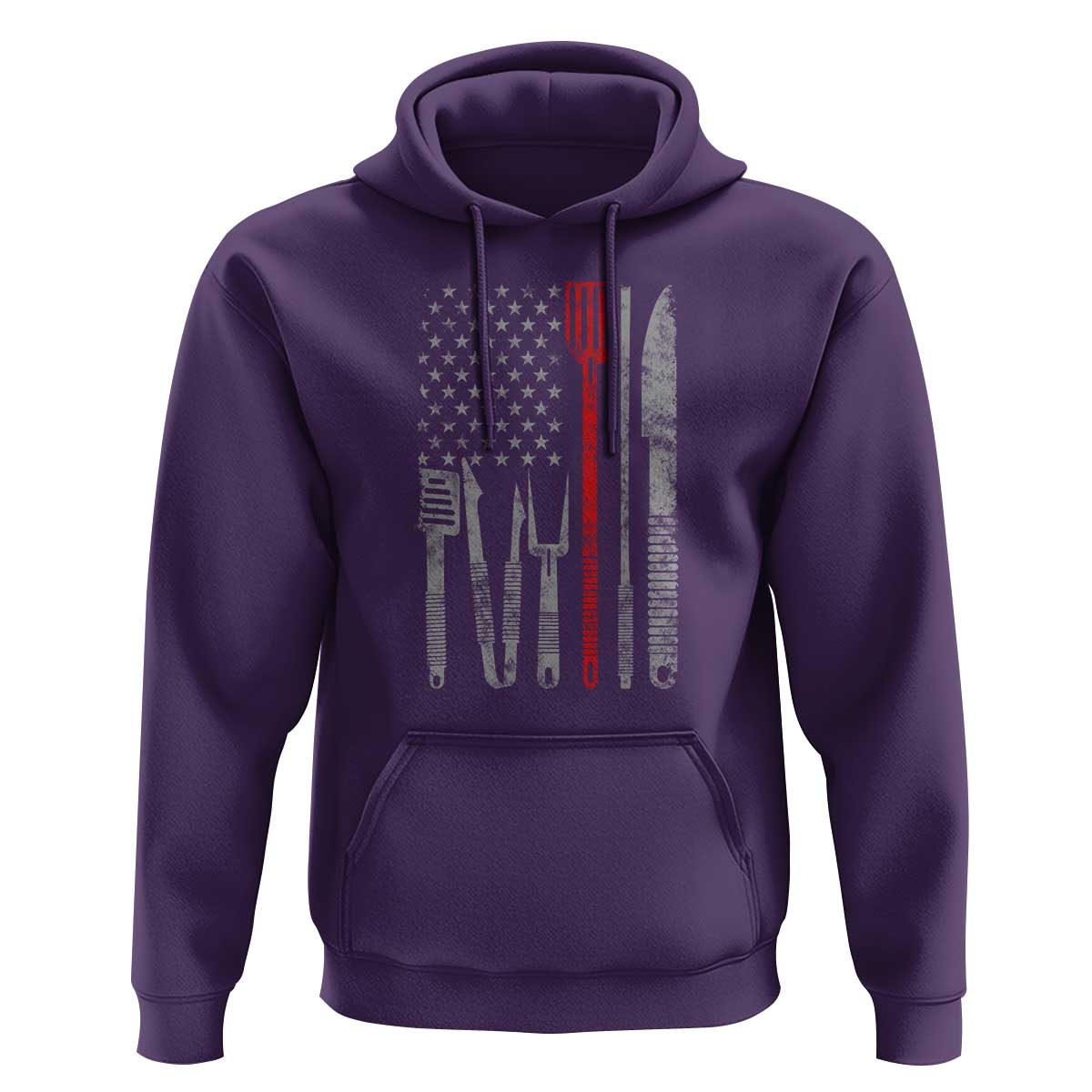 Thin Red Line USA Flag Hoodie BBQ Grill Cooking Chef Gift - Wonder Print Shop