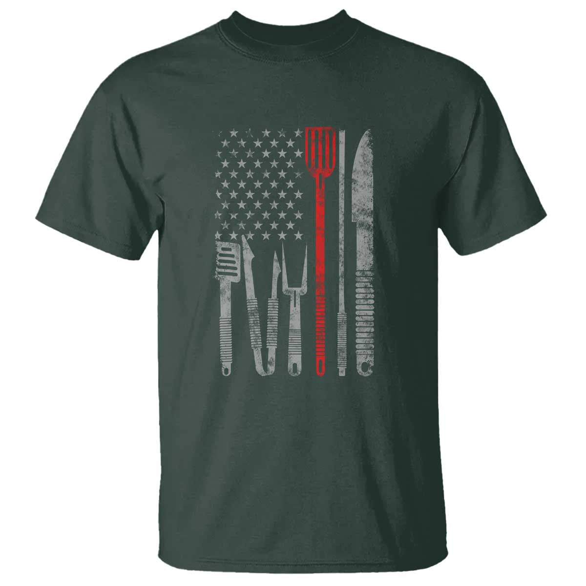 Thin Red Line USA Flag T Shirt BBQ Grill Cooking Chef Gift - Wonder Print Shop