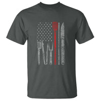 Thin Red Line USA Flag T Shirt BBQ Grill Cooking Chef Gift - Wonder Print Shop