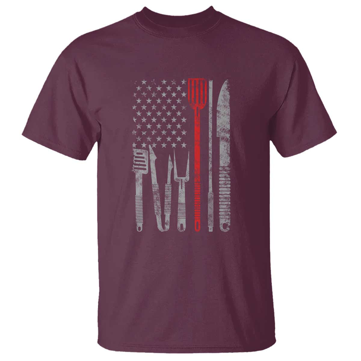 Thin Red Line USA Flag T Shirt BBQ Grill Cooking Chef Gift - Wonder Print Shop