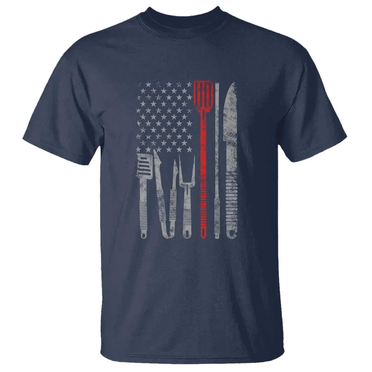 Thin Red Line USA Flag T Shirt BBQ Grill Cooking Chef Gift - Wonder Print Shop