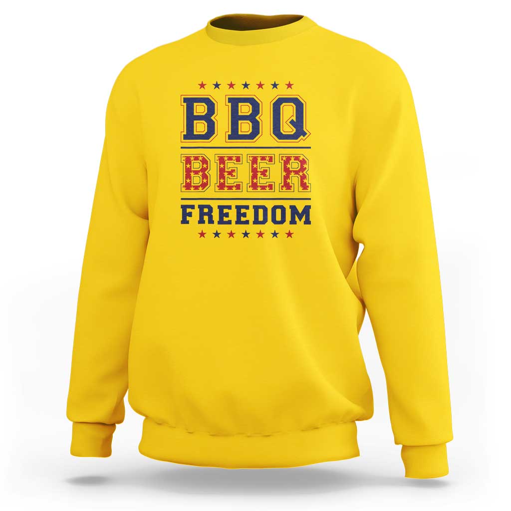 Patriotic BBQ Sweatshirt Beer, Freedom, and BBQ Design - Wonder Print Shop