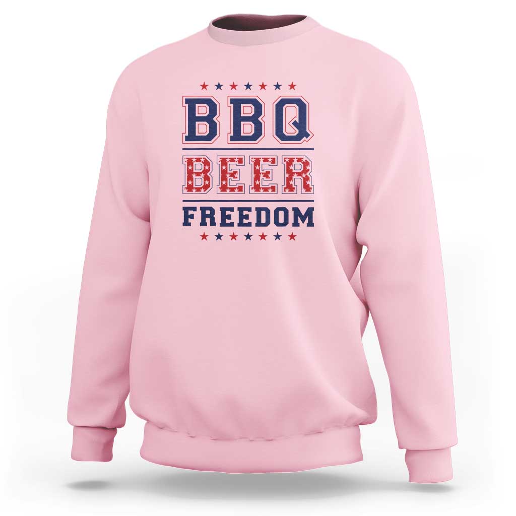 Patriotic BBQ Sweatshirt Beer, Freedom, and BBQ Design - Wonder Print Shop