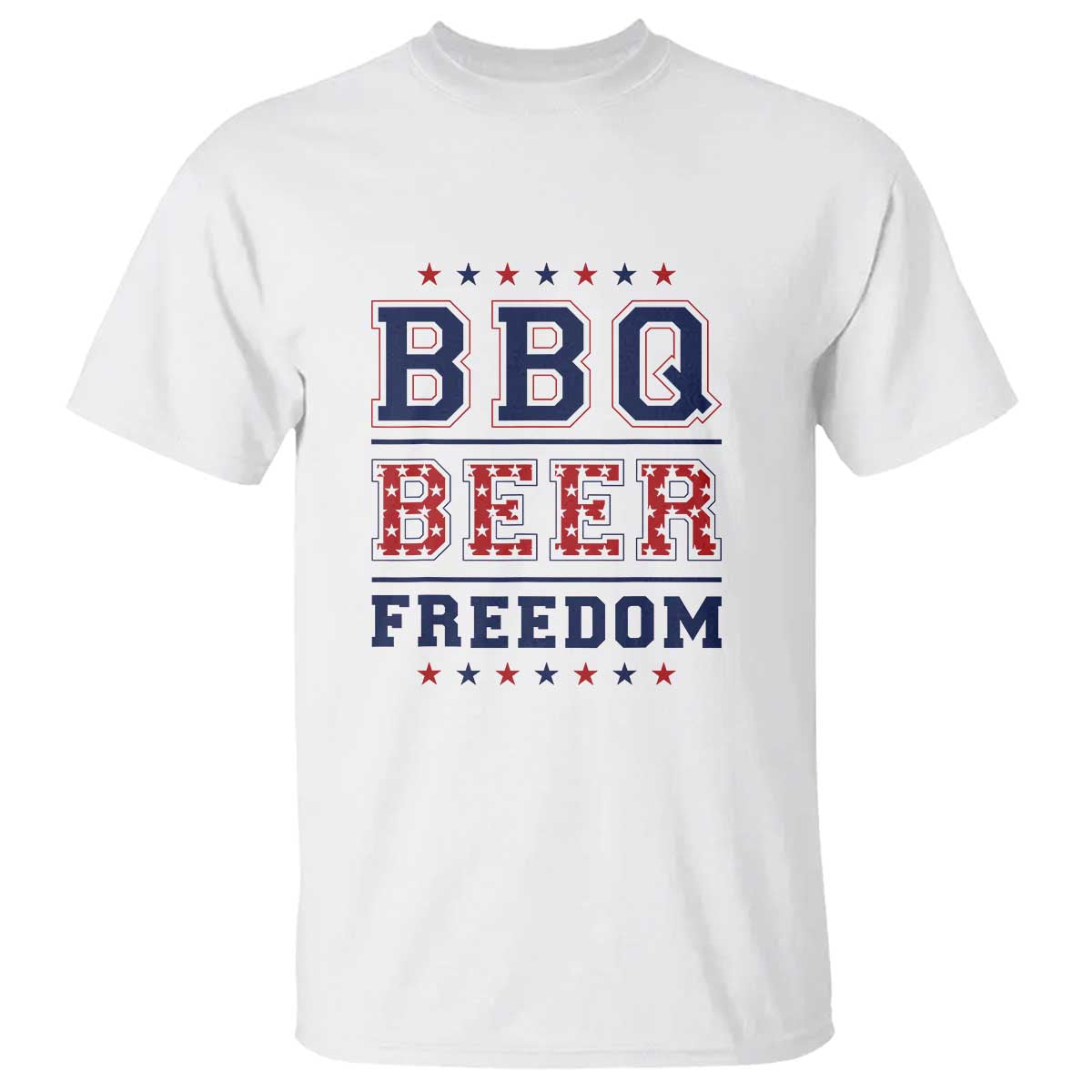 Patriotic BBQ T Shirt Beer, Freedom, and BBQ Design - Wonder Print Shop