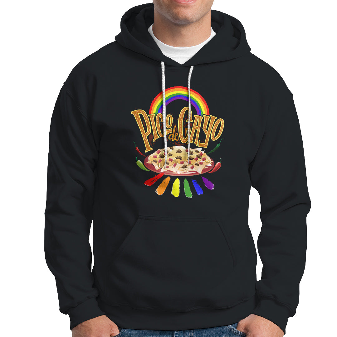 LGBT Hoodie Pico De Gayo Mexican Food with Rainbow - Wonder Print Shop
